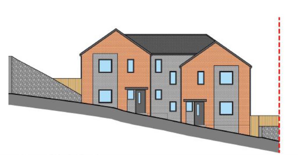 Lot: 53 - FREEHOLD SITE WITH PLANNING FOR EIGHT DWELLINGS - Units 3 & 4 Proposed North Elevation